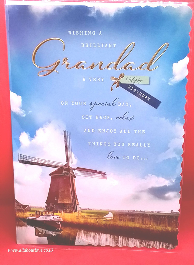 Grandad Birthday Card Stunning Design Foil Lettering 