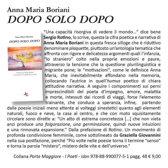 Anna Maria Boriani, "Dopo solo dopo", qudulibri 2019