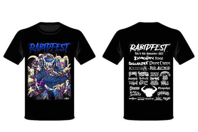 Rabidfest 2022 Line-up Tee Shirt