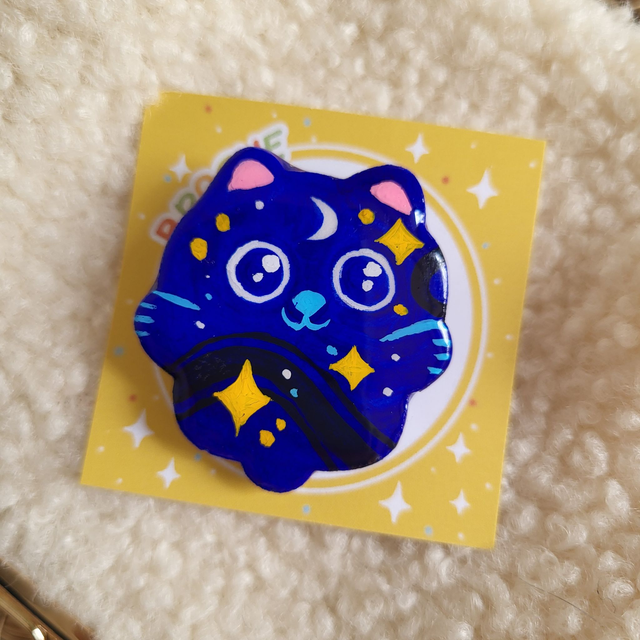 Broche Chat galaxie