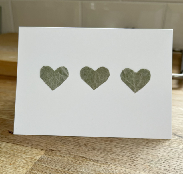 Three Leaf Hearts Greeting Card