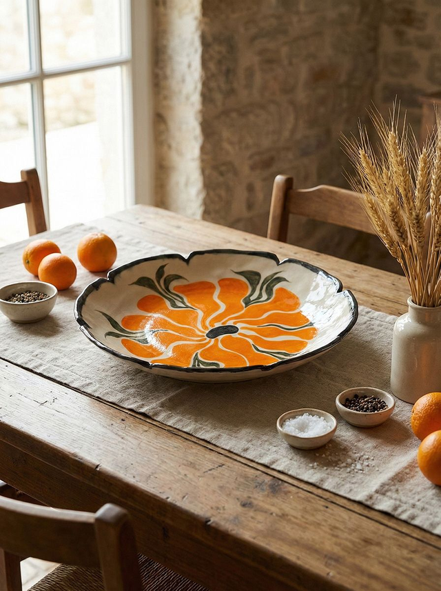 Handpainted Floral Platter
