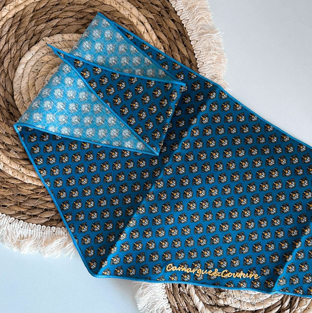 Foulard bandana Dentelle bleue