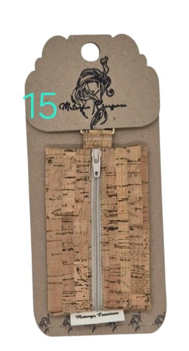 Porte-Clés porte-monnaie rectangulaire en simili cuir ou liège 