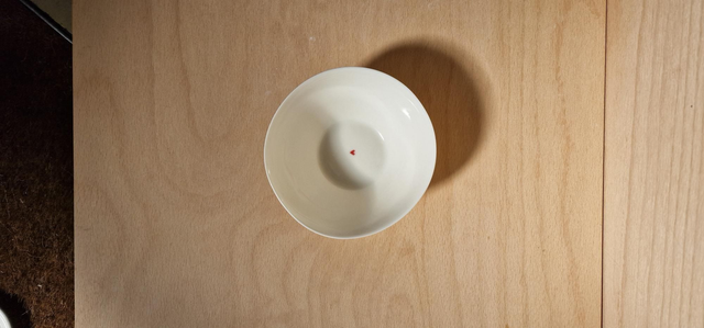 Herzschale Porzellan, rot-weiß