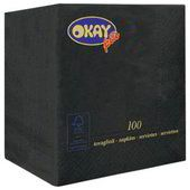 Tovagliolo di carta colorato cm. 25x25 doppio velo Nero