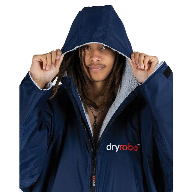 Dryrobe Navy Blue Grey - Long Sleeve Changing Robe