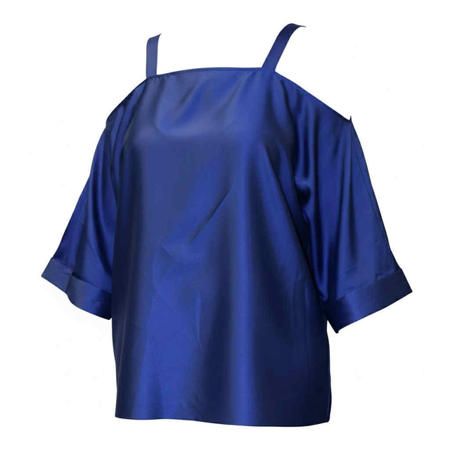 Top Noémie - uni bleu royal - 100 % soie - 42-50