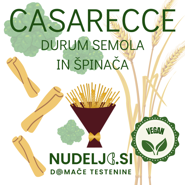CASARECCE DURUM SEMOLA IN ŠPINAČA
