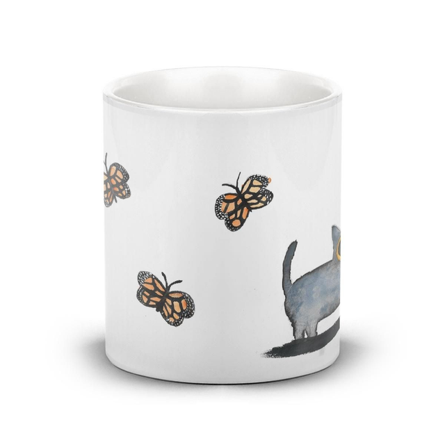 PRE-ORDER Black Cat Butterflies Mug