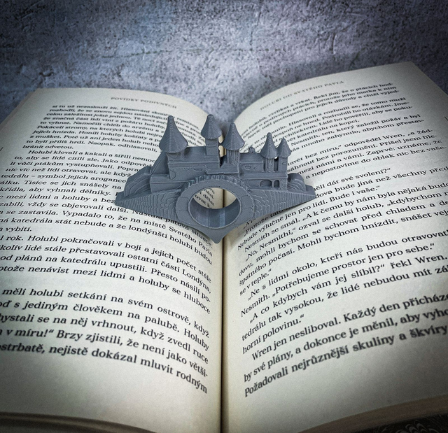 Držák stránek Bradavice šedý