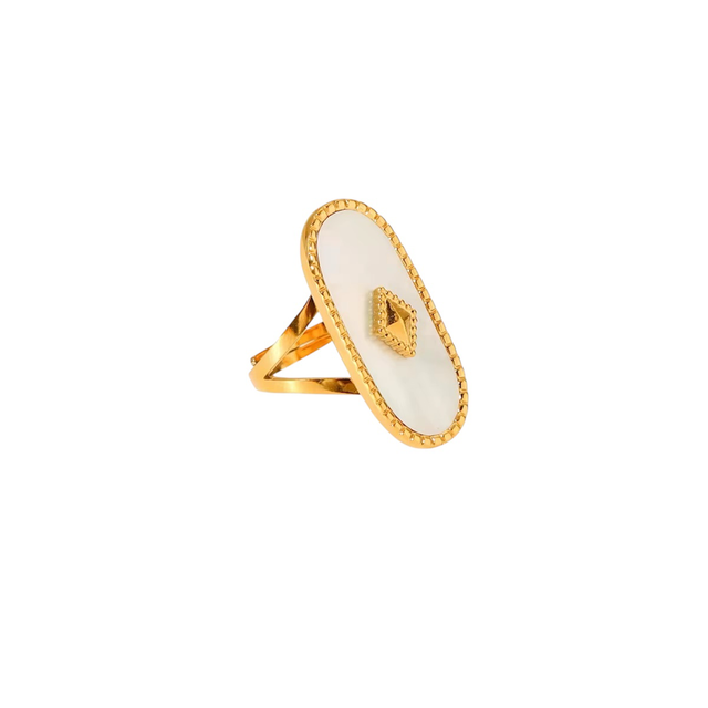 Stella Anelli in acciaio inossidabile placcato in oro 18k 