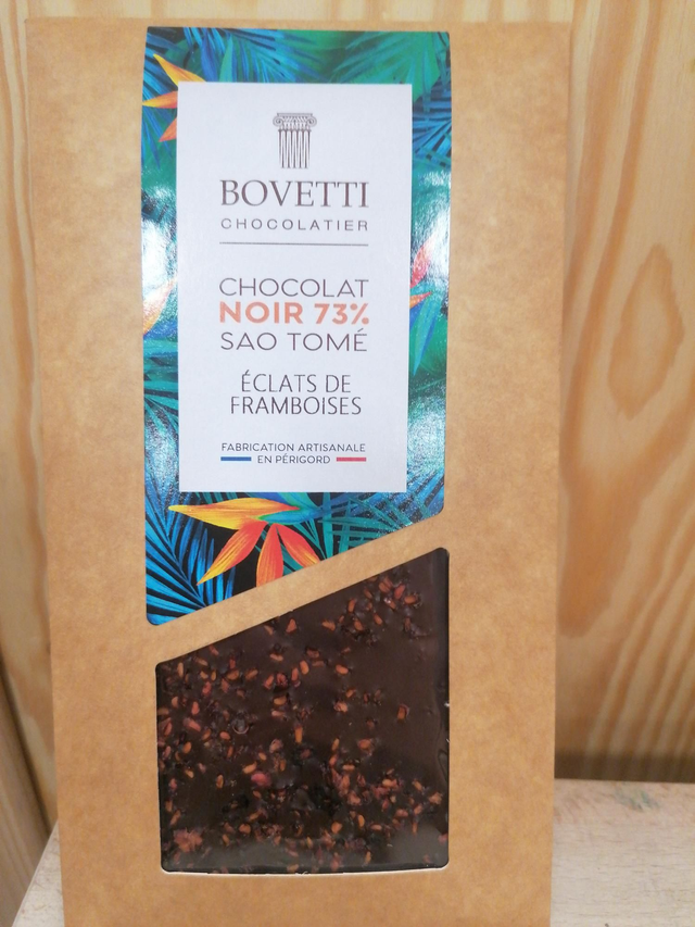 Chocolat noir framboises (100g)