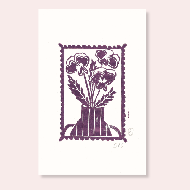 Portrait fleuri "Pensée" 