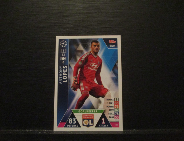 Anthony Lopes - UEFA Champions League Match Attax 2018/19 Original Trading Card #308