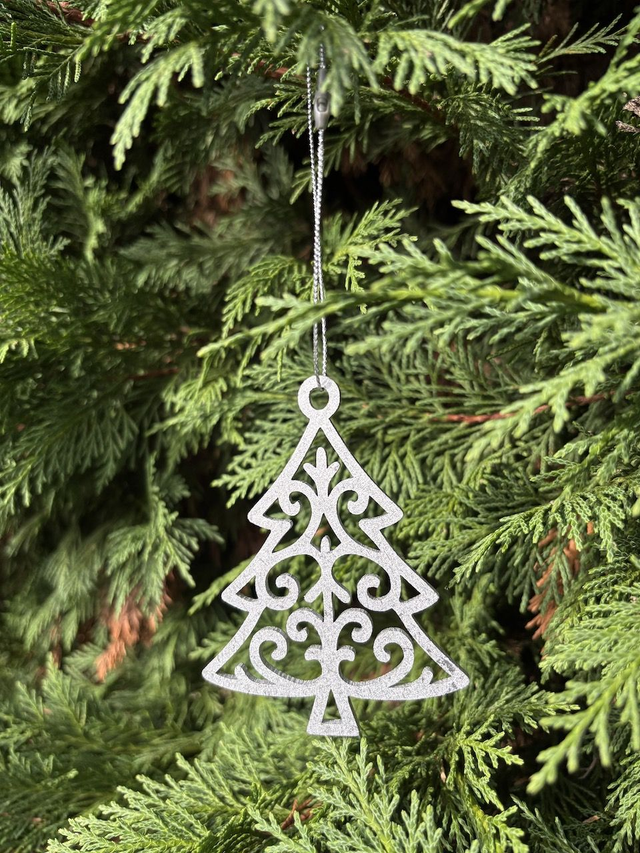 Boule de Noel Sapin Argent