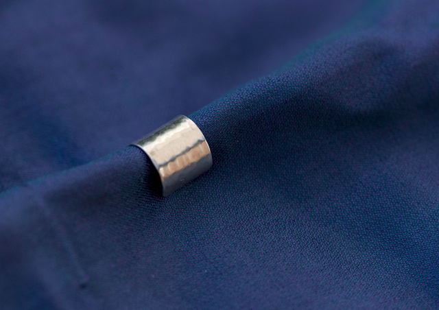 Silver Chunky Hammered Ear Cuff