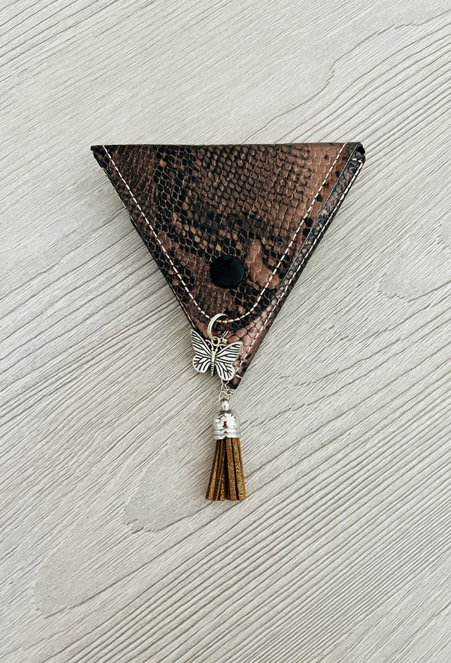 Porte-monnaie façon cuir vieilli