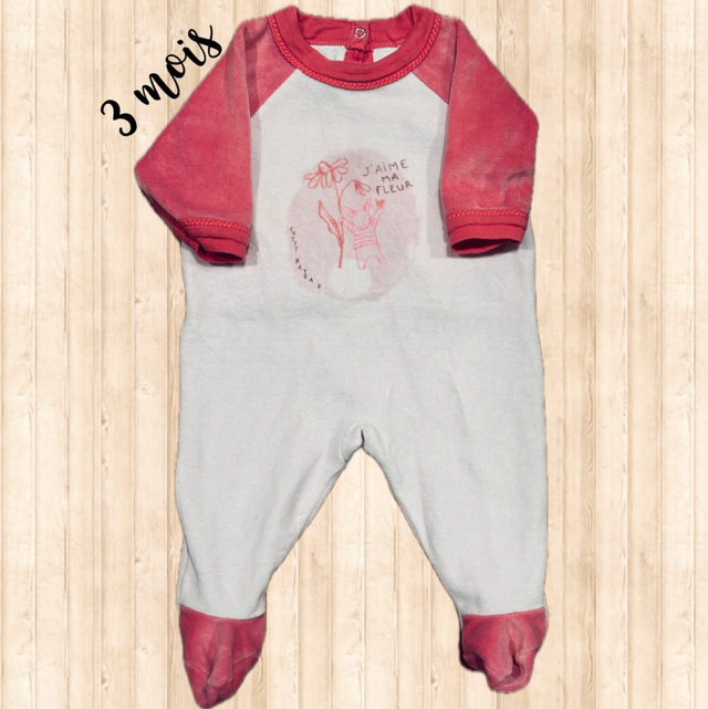 Pyjama rose velours, Petit Bateau 