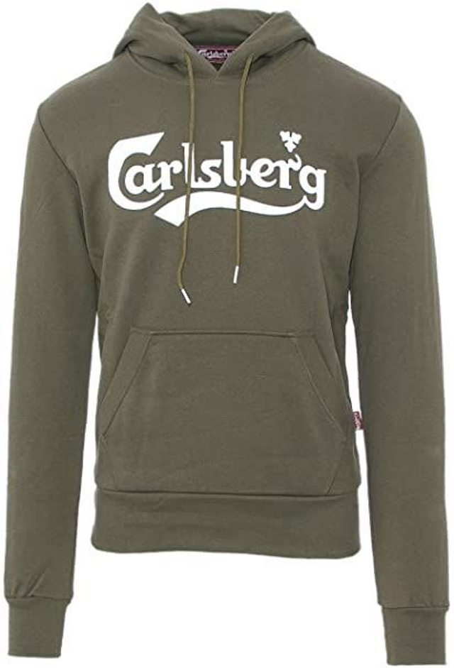 Carlsberg Felpa cappuccio stampa in cotone stretch vestibilita slim