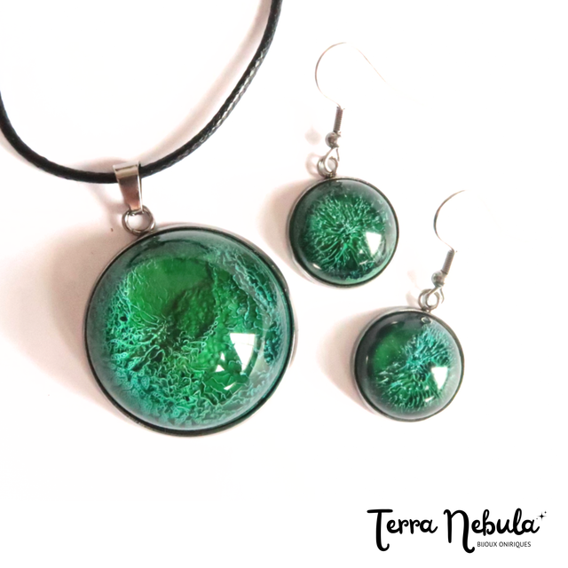 Parure planète Emeraude | PA192P | Pétri