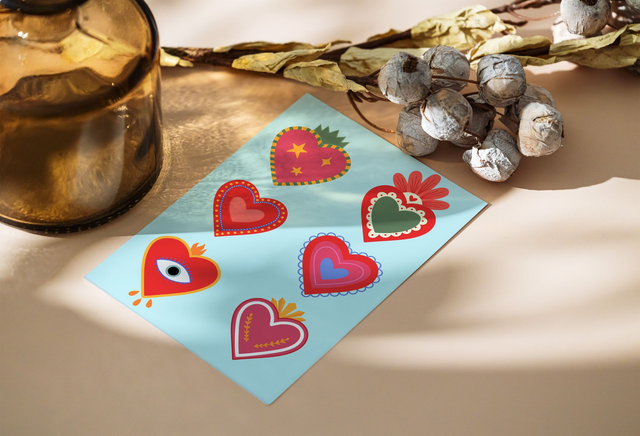 Dose de couleur - Cœurs Carte 