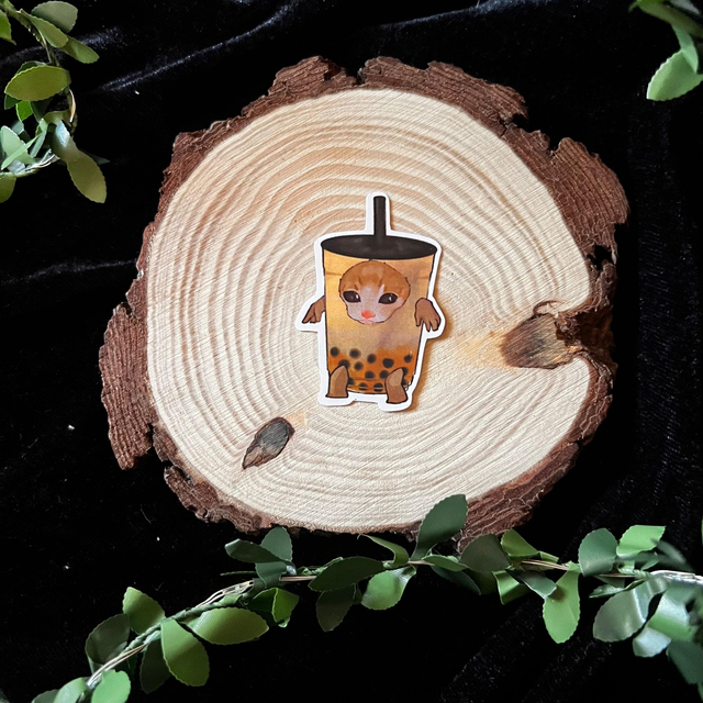 Sticker Gatos comida // Bubble tea
