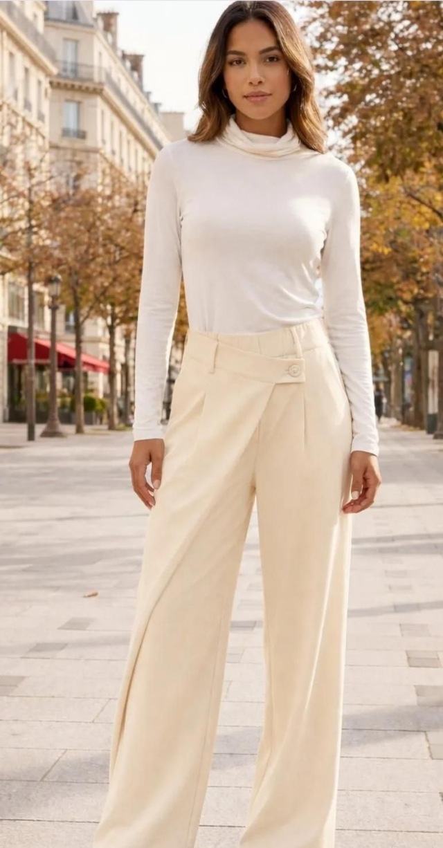 Pantalon fluide à coupe asymétrique

