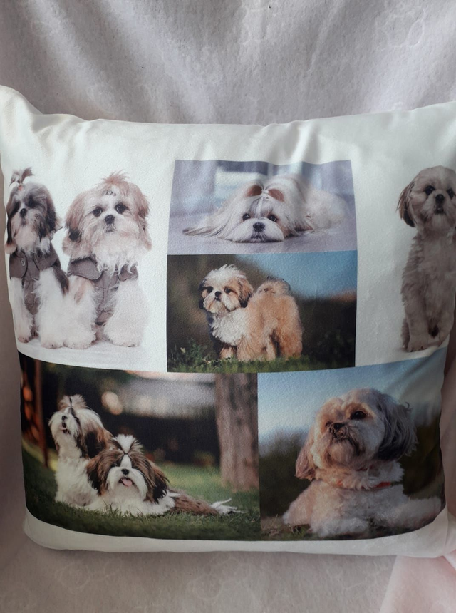 Photo Cushion with 1 or more photos and wording 