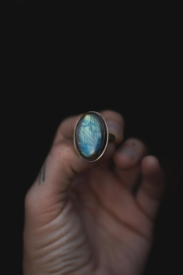 Bague labradorite réglable 