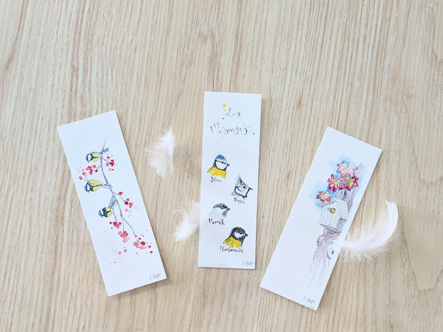 Marque-page mésanges