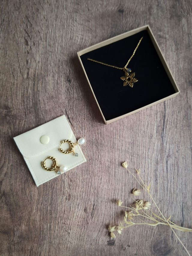 Créoles Givre dorés - Labradorite