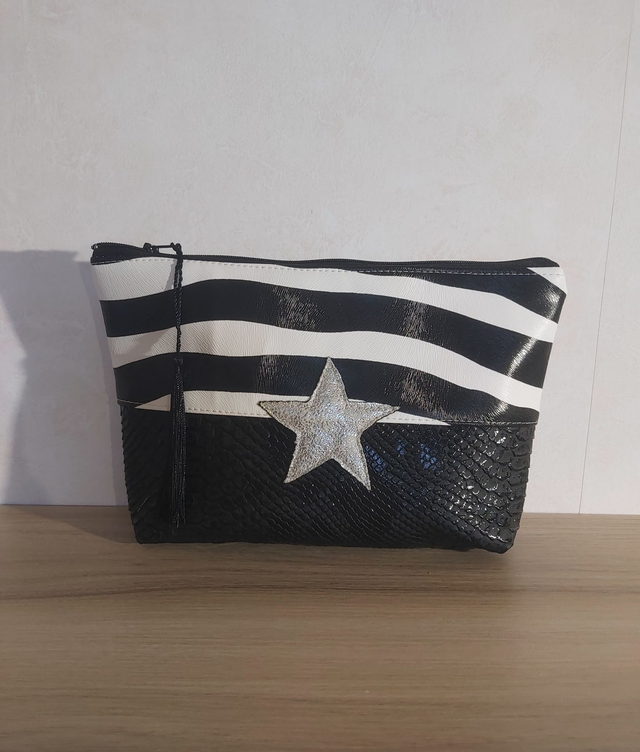 Trousse  bicolore noir et zèbre 
