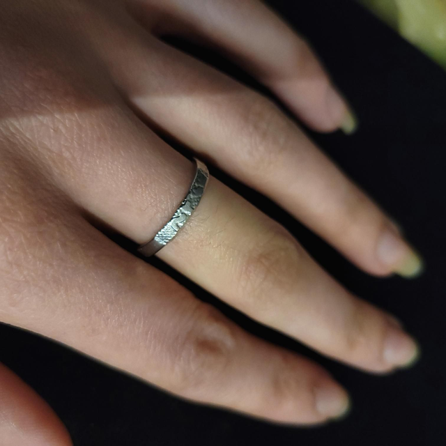 Silver Indented Single Ring