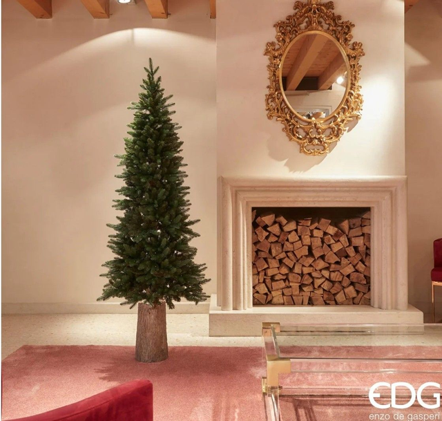 EDG Enzo de Gasperi Albero di Natale Pino Slim 210 cm D 81 cm Natural senza led