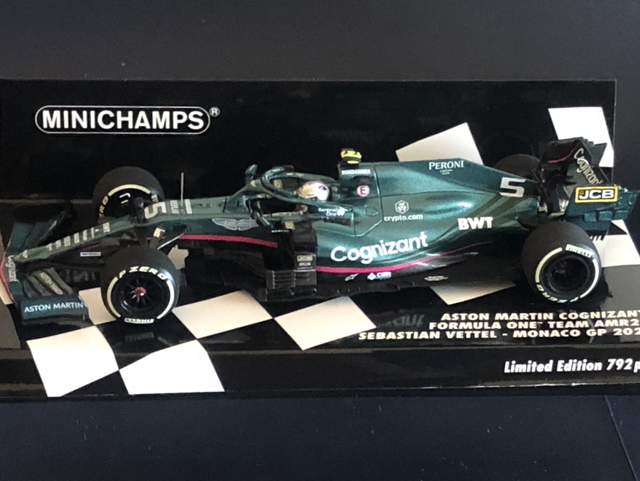 Aston Martin AMR21 S. Vettel GP Monaco 2021 Formel 1 Minichamps 1:43