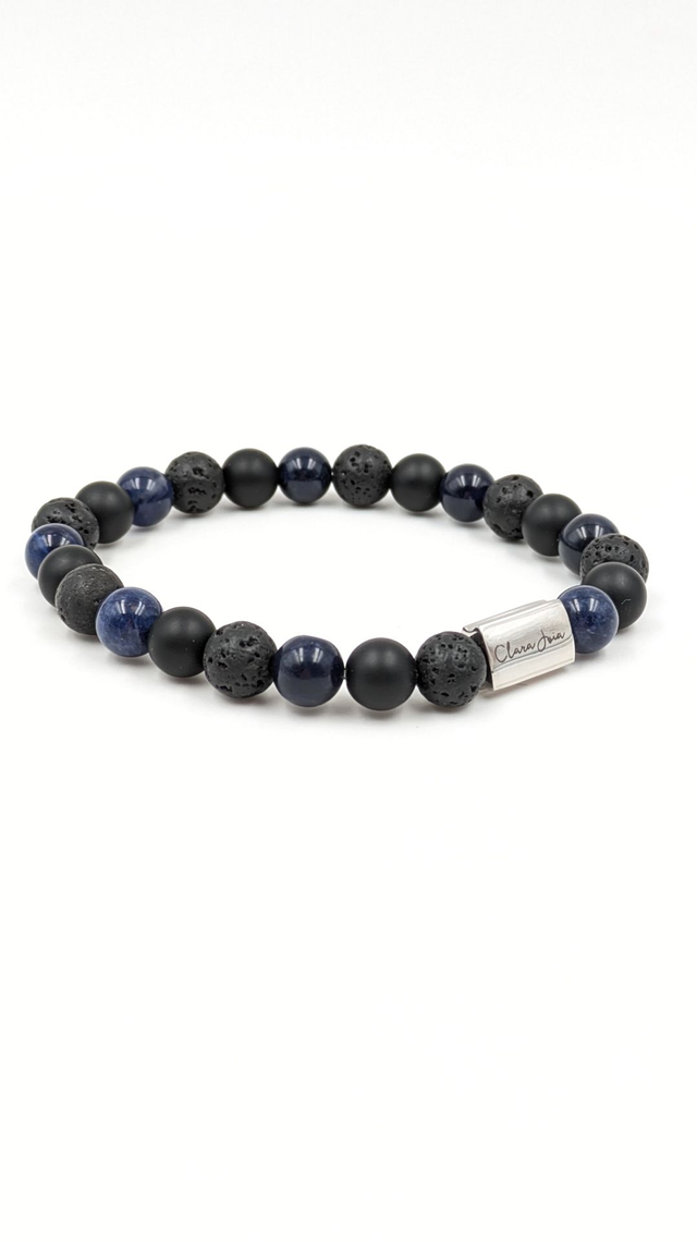 Bracelet Homme Clara Joia Sodalite Onyx Pierre de Lave