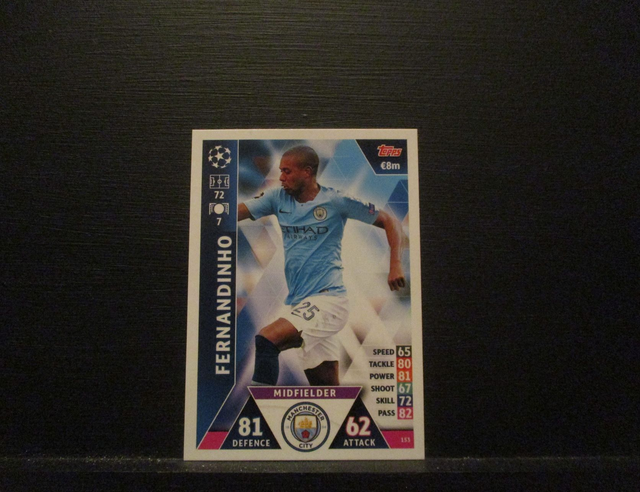 FERNANDINHO - UEFA Champions League Match Attax 2018/19 Original Trading Card #153
