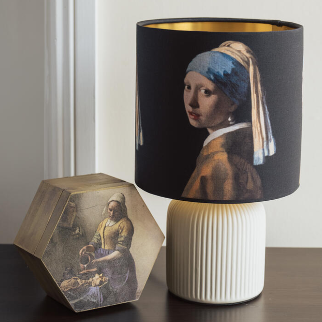 Vermeer Girl with a Pearl Earring Drum Lampshade