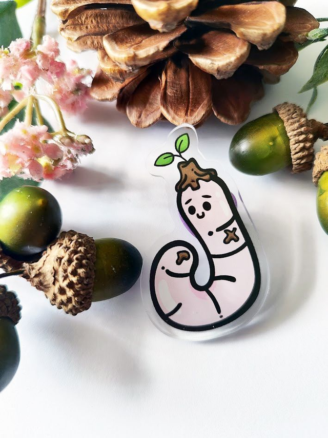 Sprout Worm Acrylic Pin