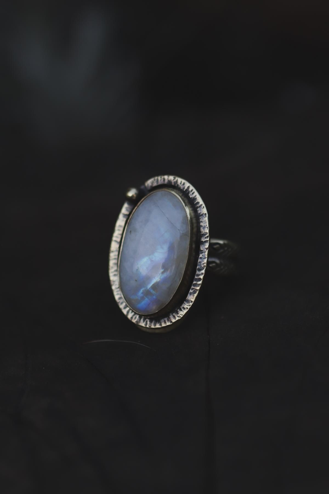 Lune du Loup - Bague péristérite 