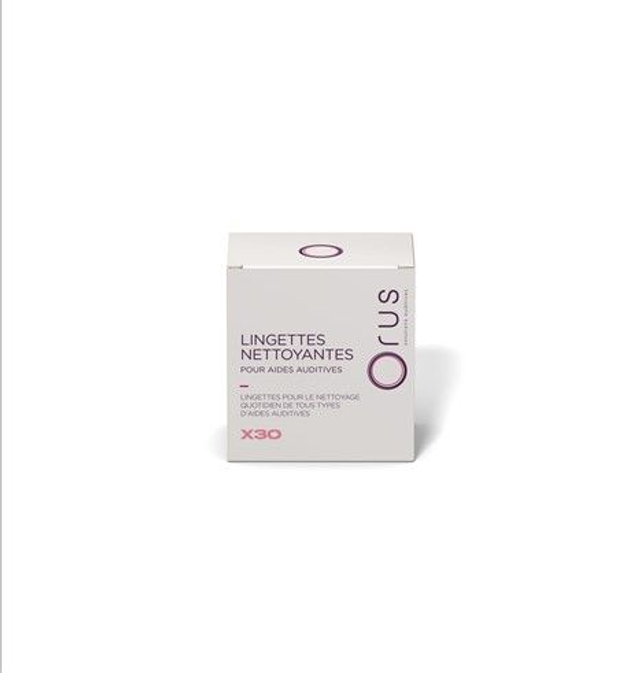 30 lingettes nettoyantes pour appareil auditif