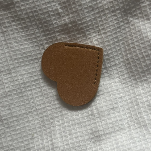 Personalised Leather Heart Bookmark | Mustard Brown | Engraved