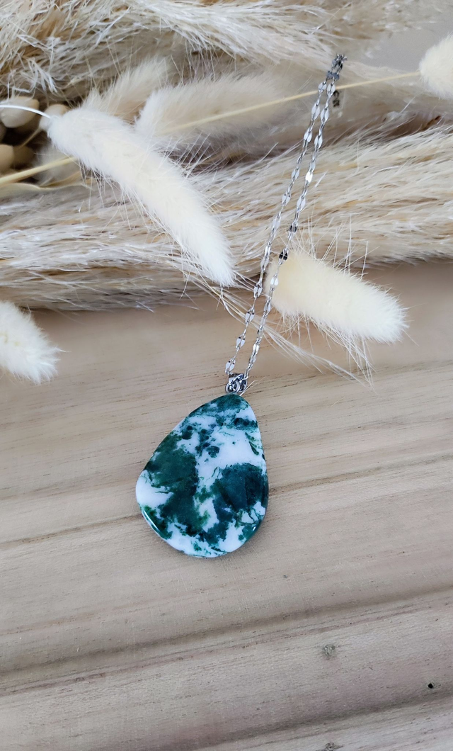 Pendentif "Isis" Agate mousse