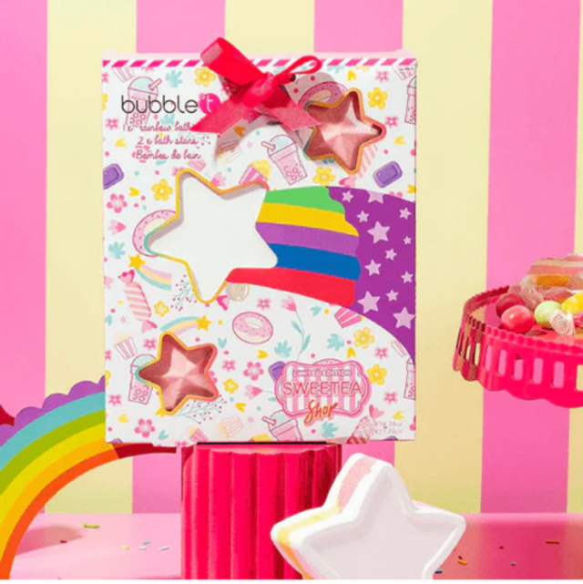 Bubble T Sweetea Shop Rainbow Star Bath Bomb Gift Set