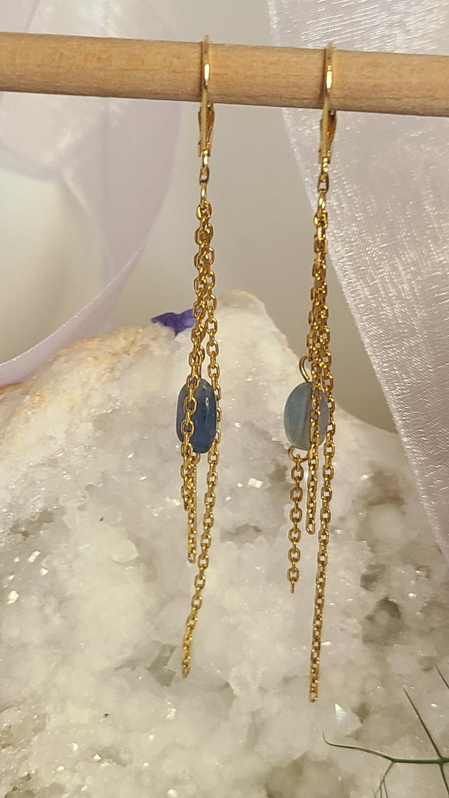 Boucles d´oreilles longue avec fluorine