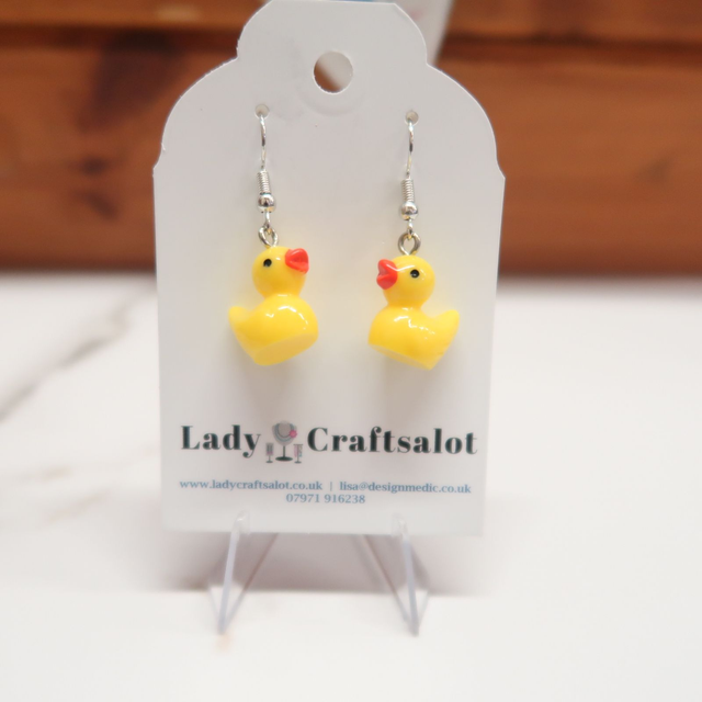 Yellow Duck Earrings