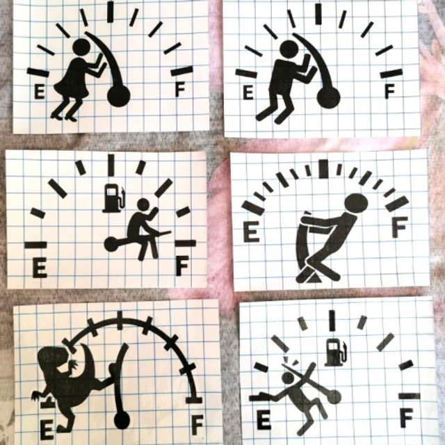 Funny Petrol Gauge Petrol Cap Car Sticker Decal - 6 Designs
