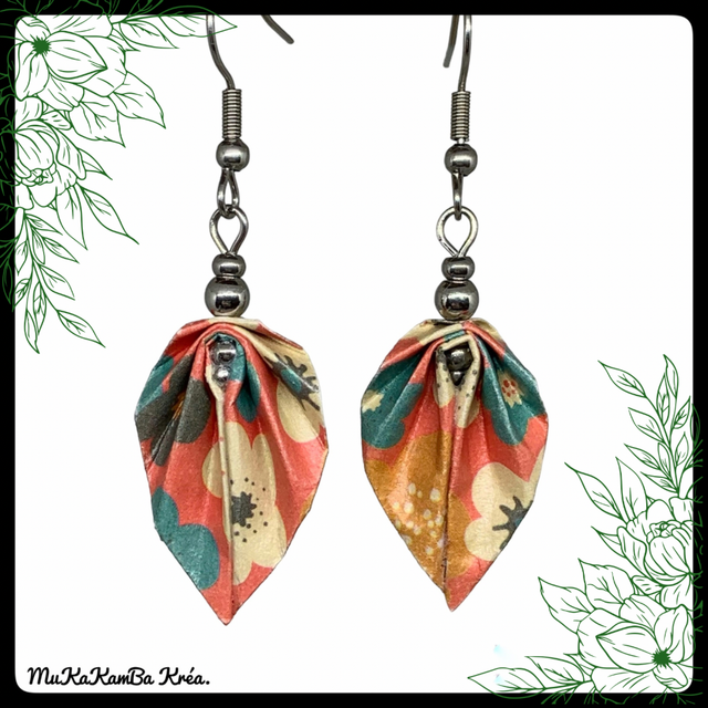 Boucles d’oreilles feuilles en origami