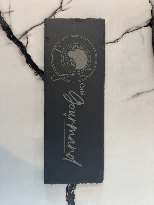 Café gourmand gravé sur ardoise 11 x 30 cm